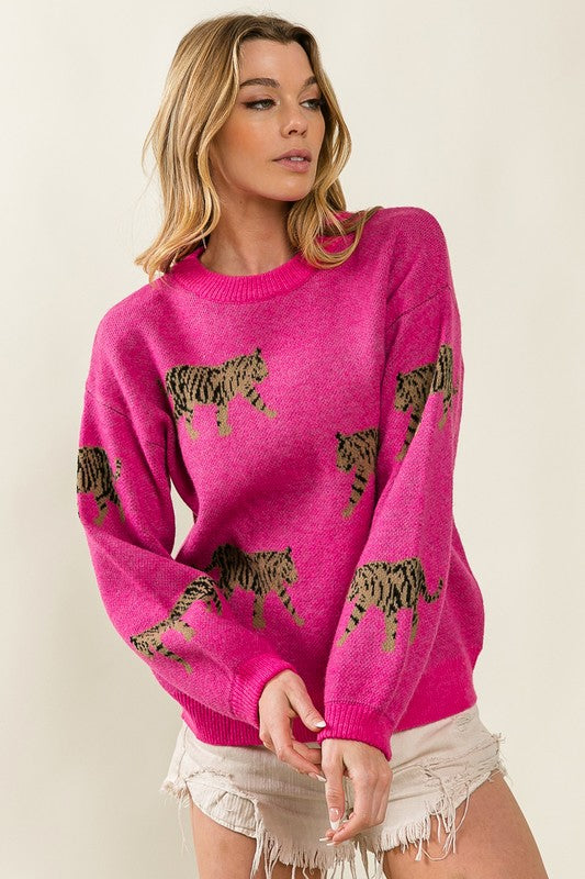 Tiger Tales Patterned Sweater