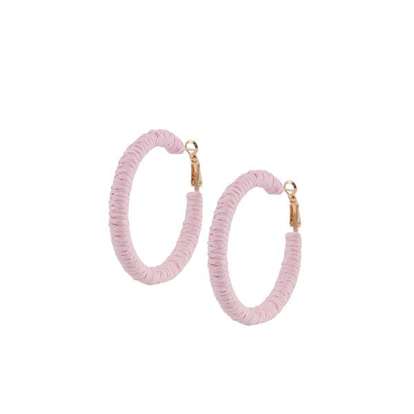 RAFFIA COLORFUL HOOP EARRINGS