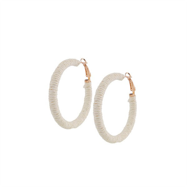 RAFFIA COLORFUL HOOP EARRINGS