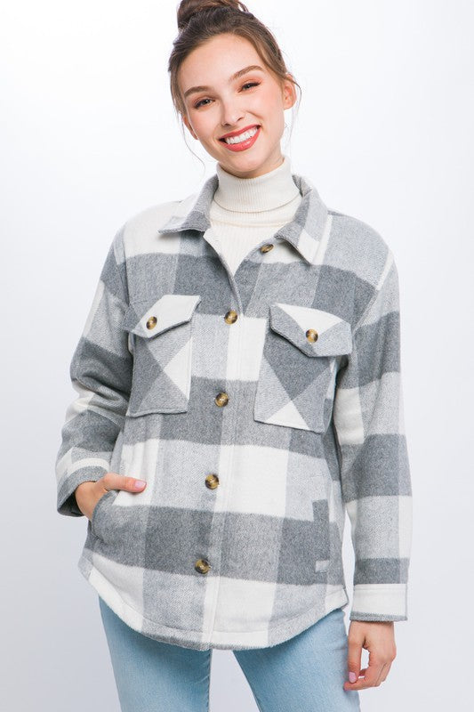 Lucy Plaid Button Down Jacket