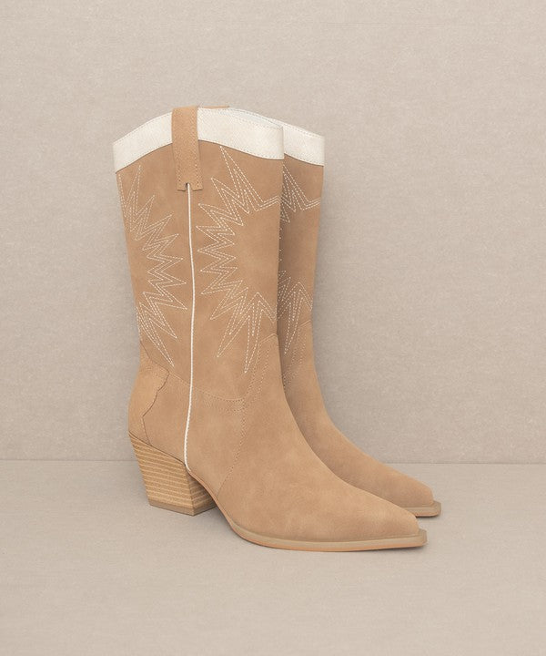 Halle Hazel - Paneled Cowboy Boots