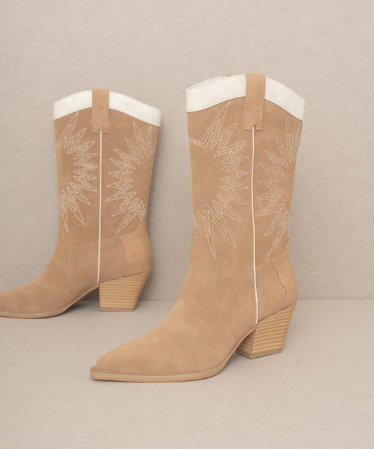 Halle Hazel - Paneled Cowboy Boots