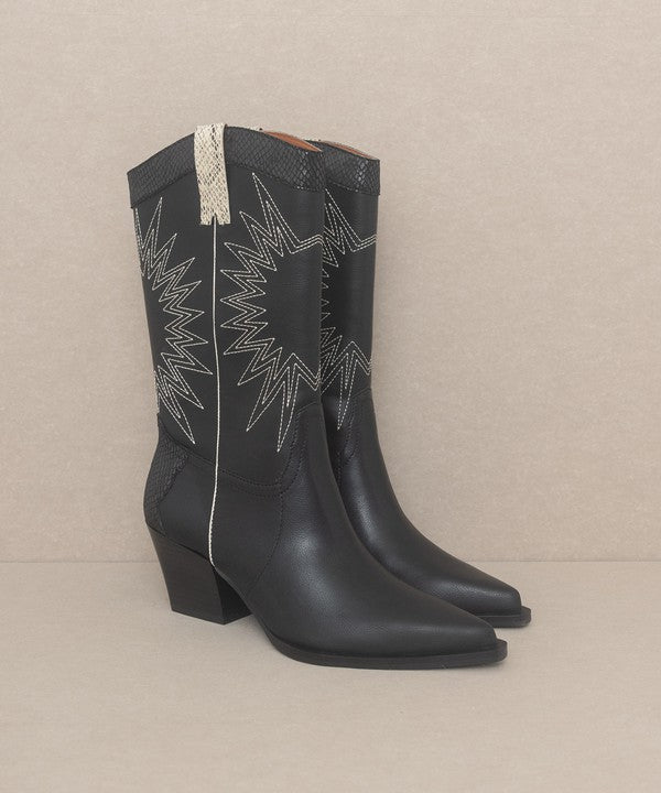 Halle Hazel - Paneled Cowboy Boots