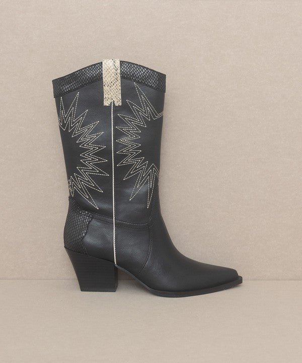 Halle Hazel - Paneled Cowboy Boots