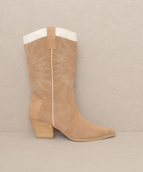 Halle Hazel - Paneled Cowboy Boots