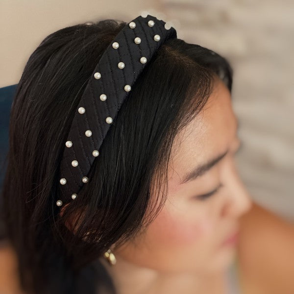 Lauren Quilted Pearl Headband