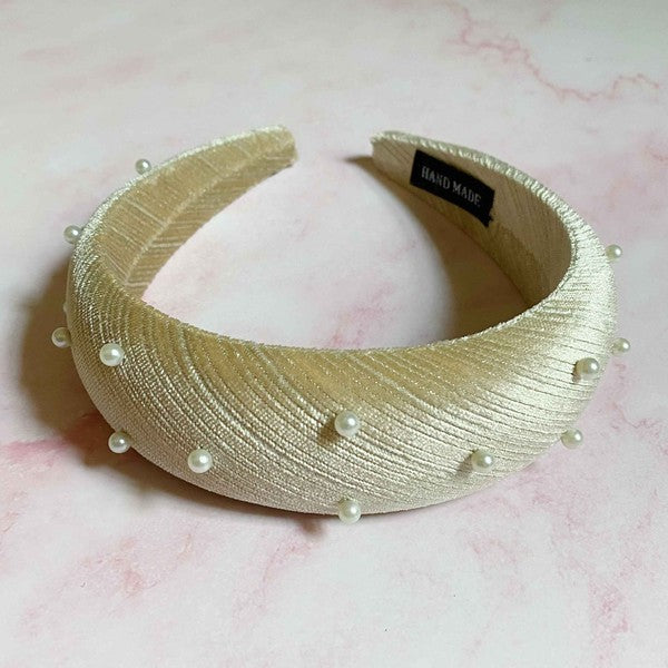 Harlow Silky Velvet Pearl Headband