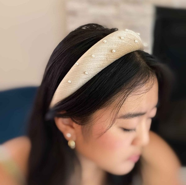 Harlow Silky Velvet Pearl Headband