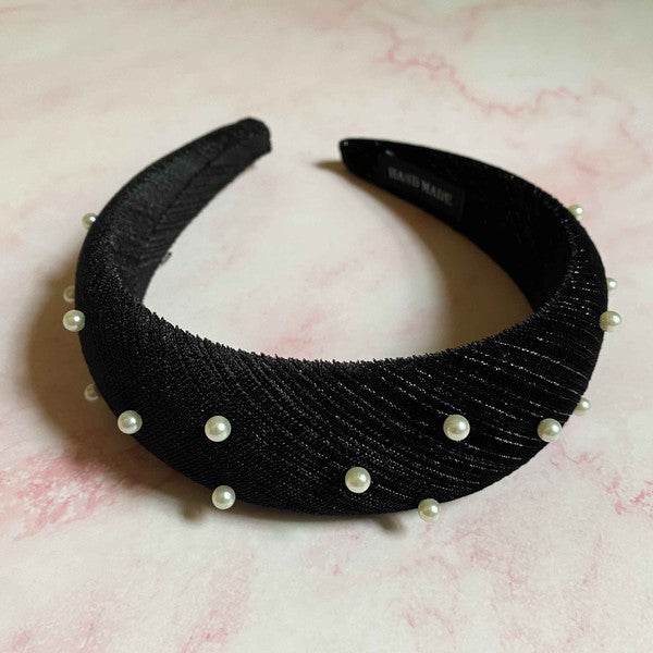 Harlow Silky Velvet Pearl Headband