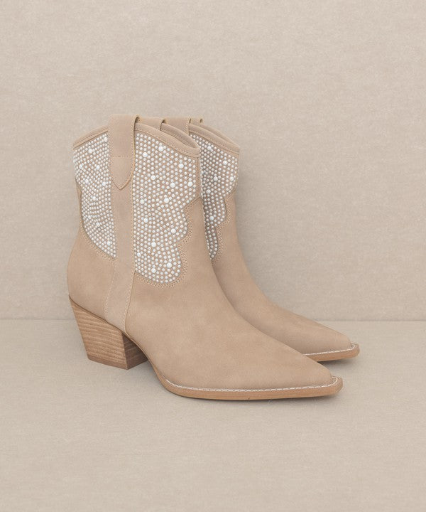 Sasha Pearl Studded Western Boots