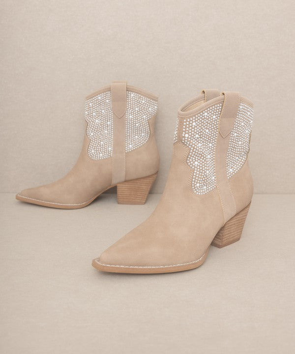 Sasha Pearl Studded Western Boots