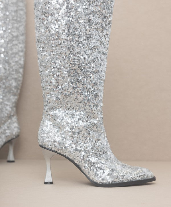 Jewell Knee High Sequin Boots