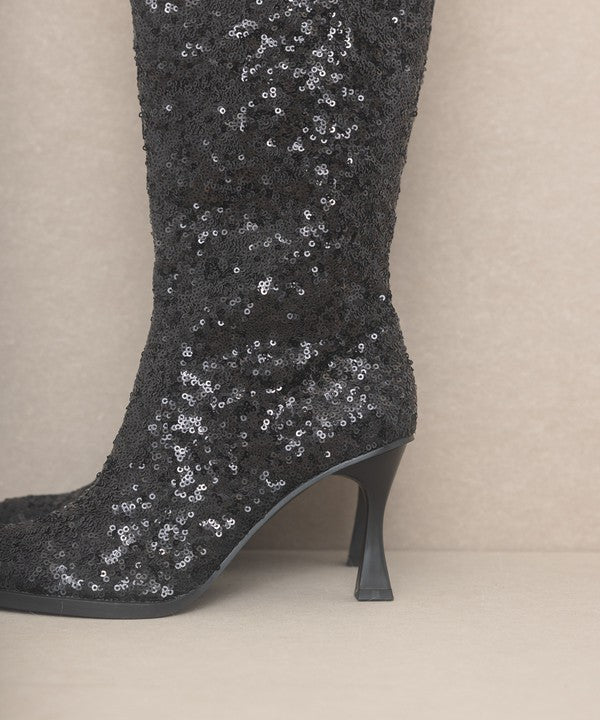 Jewell Knee High Sequin Boots