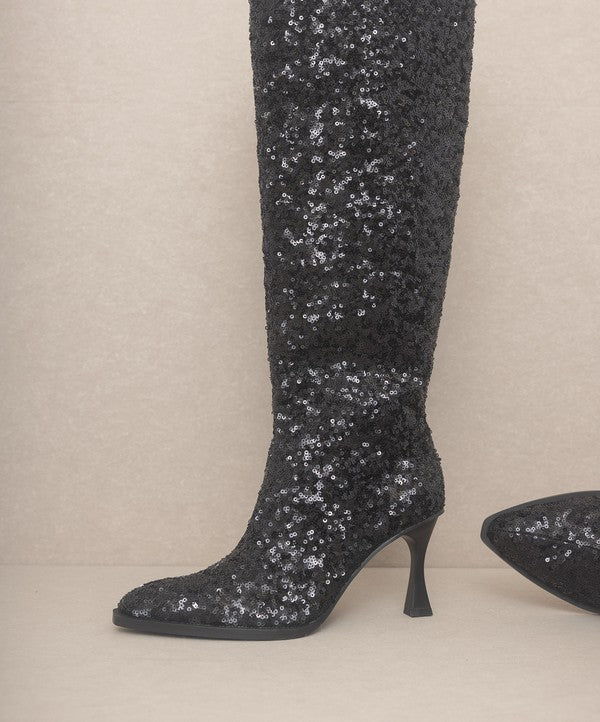 Jewell Knee High Sequin Boots