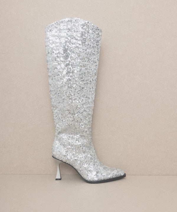 Jewell Knee High Sequin Boots