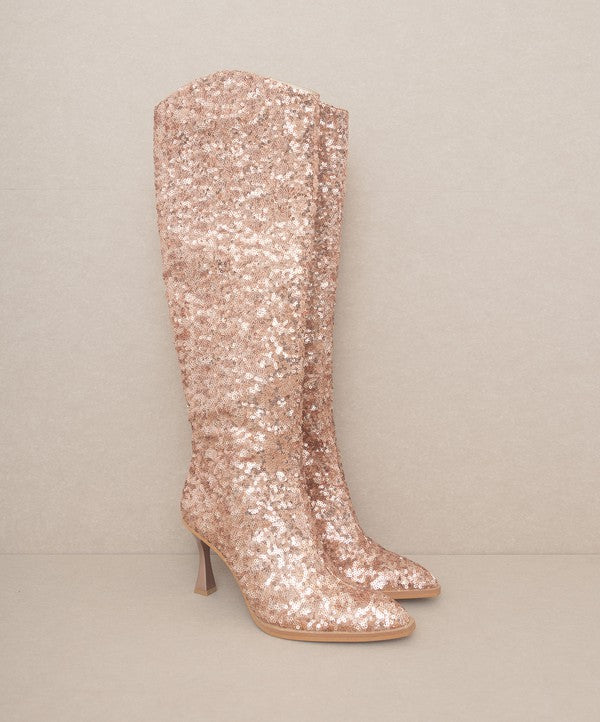 Jewell Knee High Sequin Boots