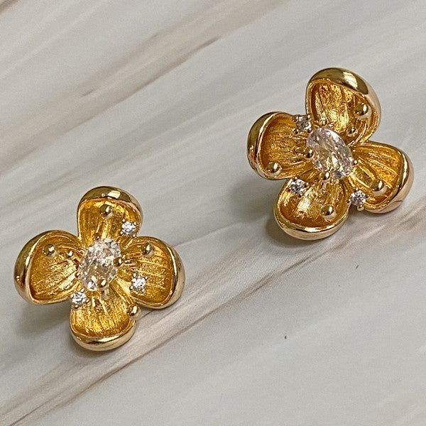 Dogwood Flower Stud Earrings