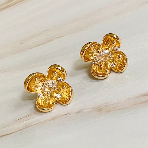 Dogwood Flower Stud Earrings