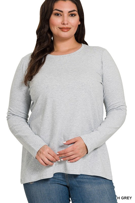 Josie Crew Neck Long Sleeve T-Shirt Plus