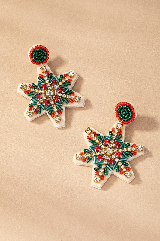 Multicolor Snowflake Earrings