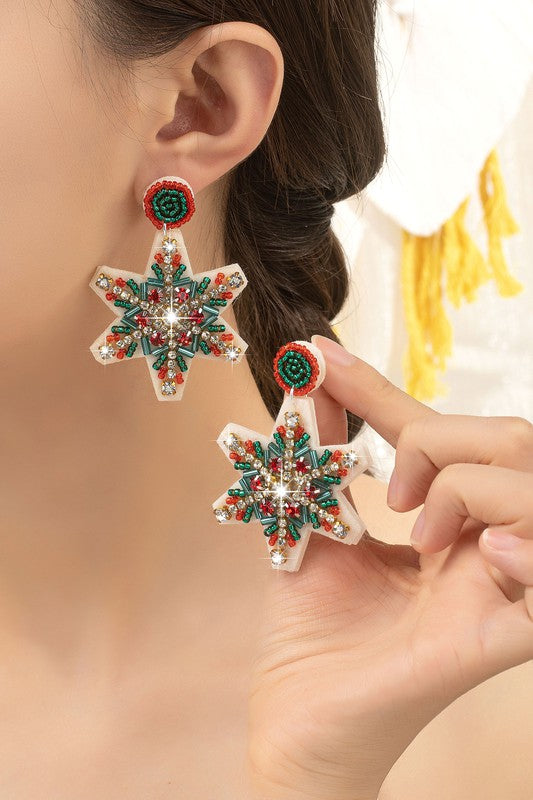 Multicolor Snowflake Earrings