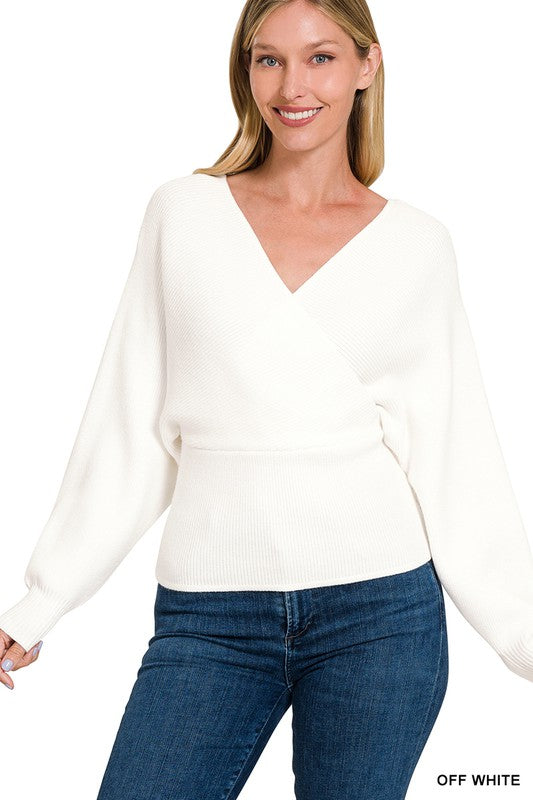 Emilia Cross Wrap Pullover Sweater