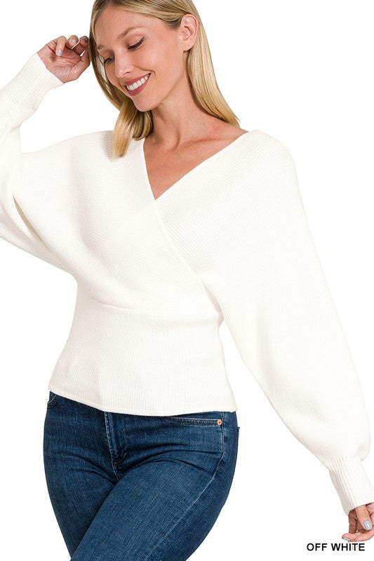 Emilia Cross Wrap Pullover Sweater