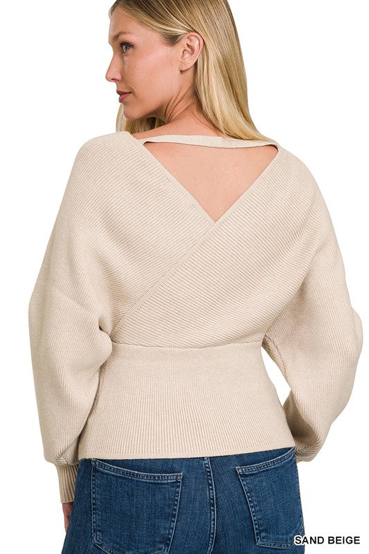 Emilia Cross Wrap Pullover Sweater