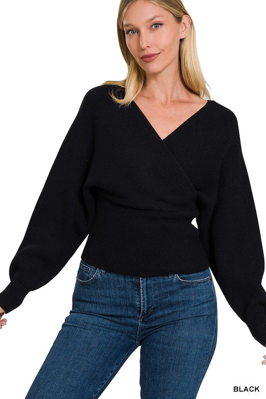 Emilia Cross Wrap Pullover Sweater