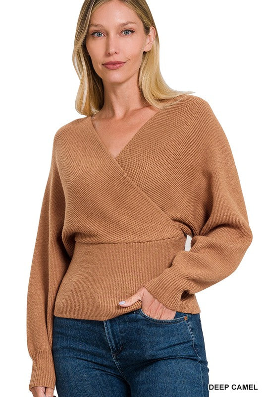 Emilia Cross Wrap Pullover Sweater