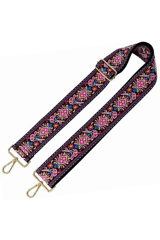 Esme Wide Flower Tribal Pattern Crossbody Strap