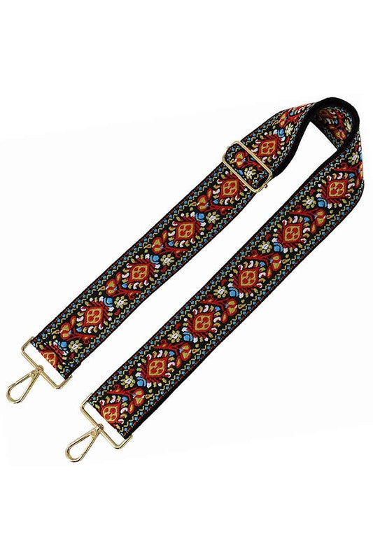 Esme Wide Flower Tribal Pattern Crossbody Strap