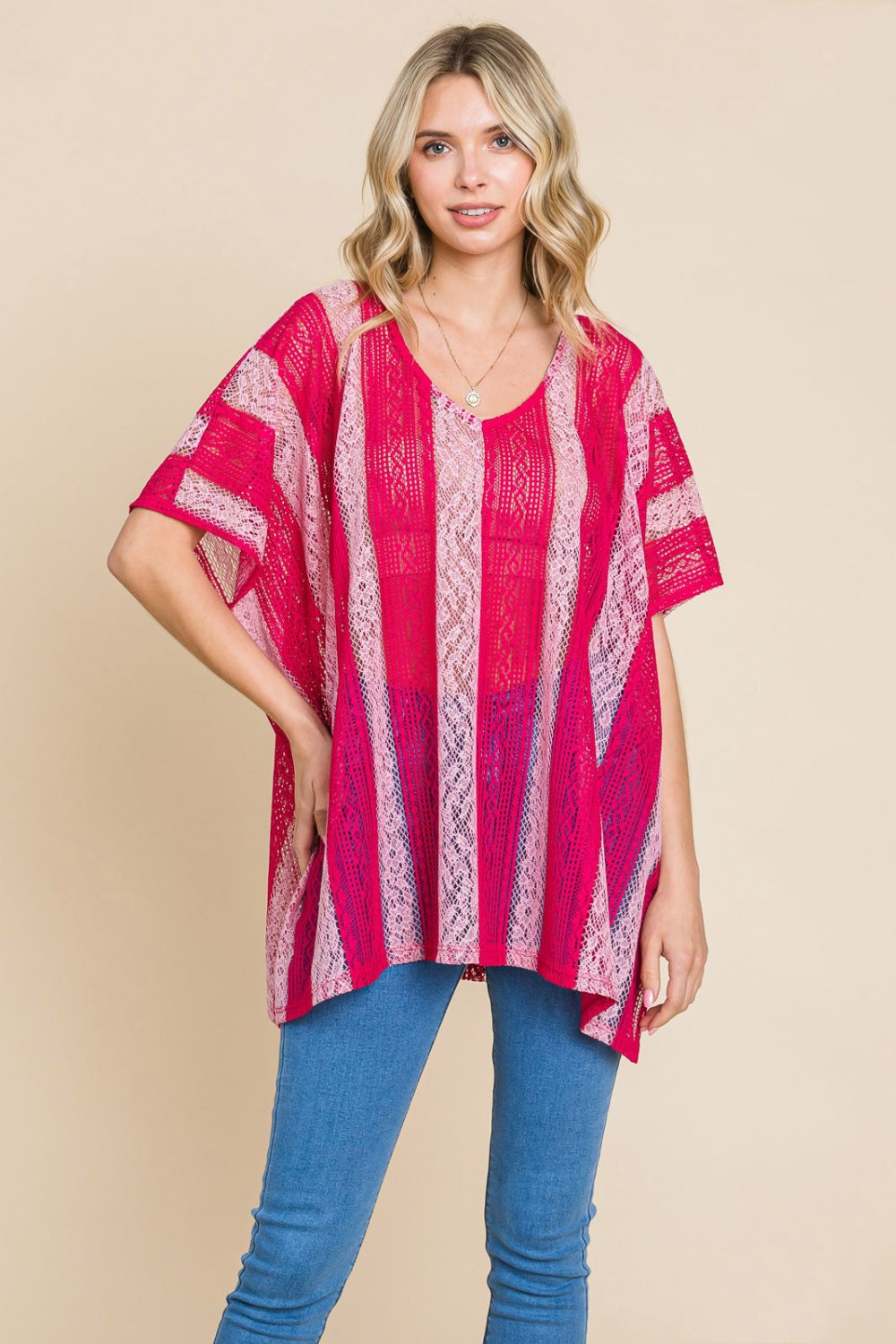 Beatriz V Neck Drop Shoulder Oversize Top