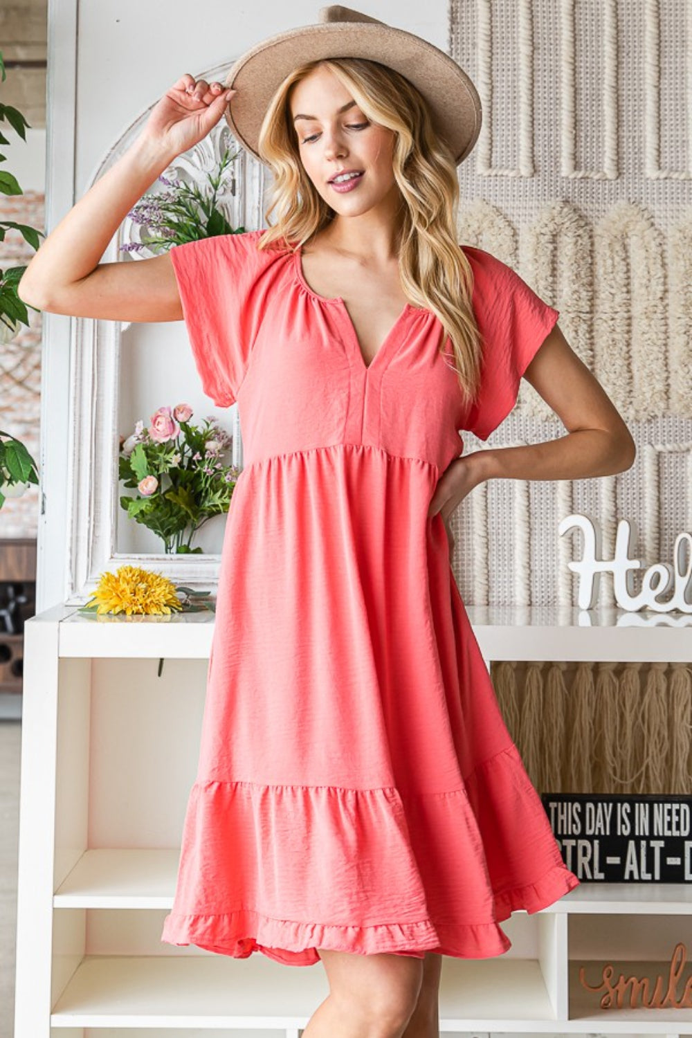 Julia Ruffled Cap Sleeve Dress