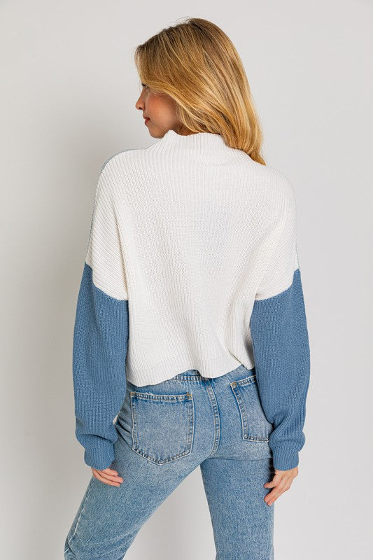 Mazy Color Block Oversize Sweater