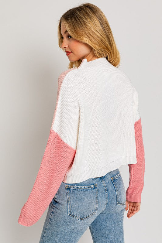 Mazy Color Block Oversize Sweater