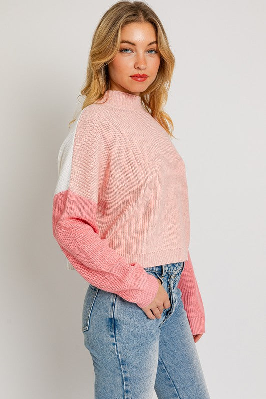 Mazy Color Block Oversize Sweater