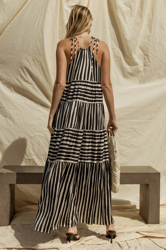 Julianna Stripe Maxi Tiered Dress