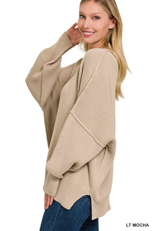 Amarah Side Slit Oversized Sweater