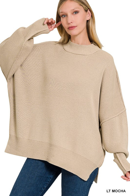 Amarah Side Slit Oversized Sweater