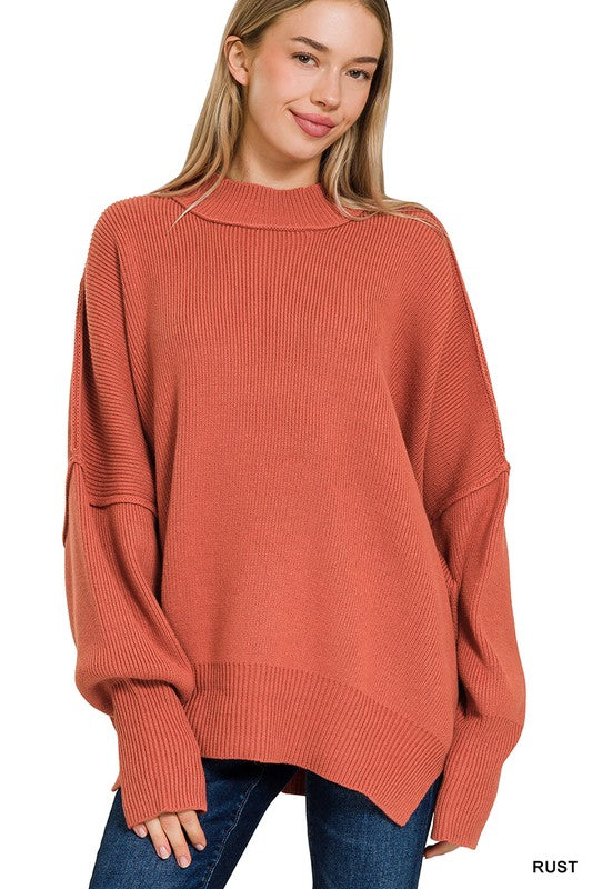 Amarah Side Slit Oversized Sweater