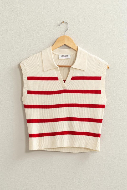 Ingrid Striped Polo Vest