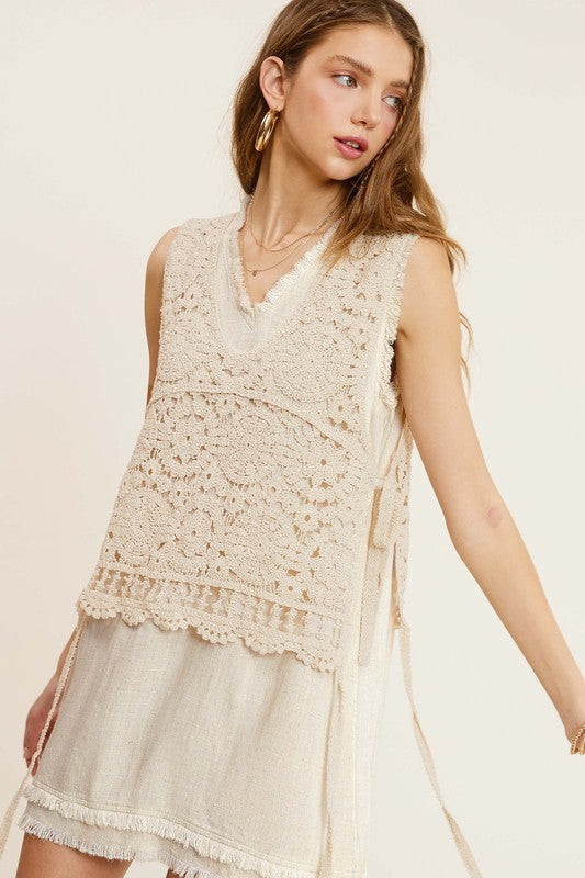 Zoe Detailed Crochet Vest Top