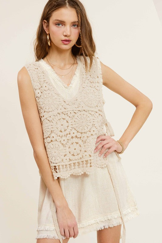 Zoe Detailed Crochet Vest Top