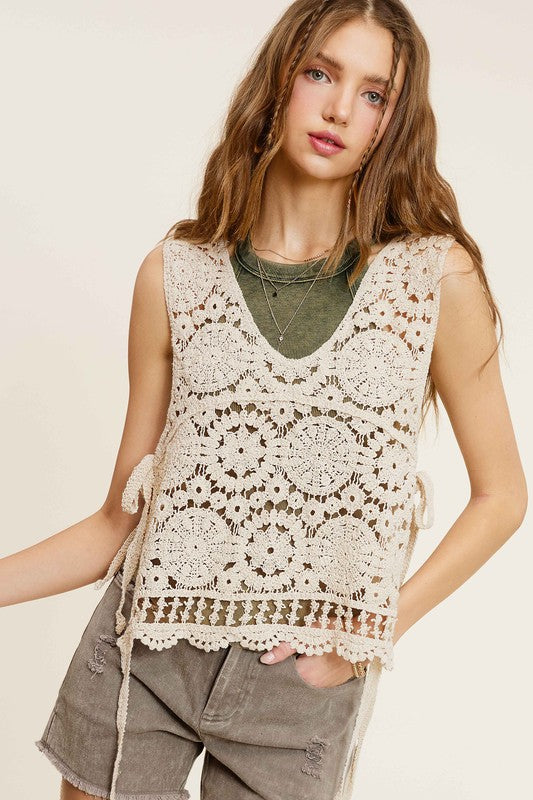 Zoe Detailed Crochet Vest Top