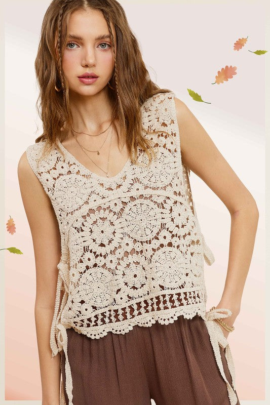 Zoe Detailed Crochet Vest Top