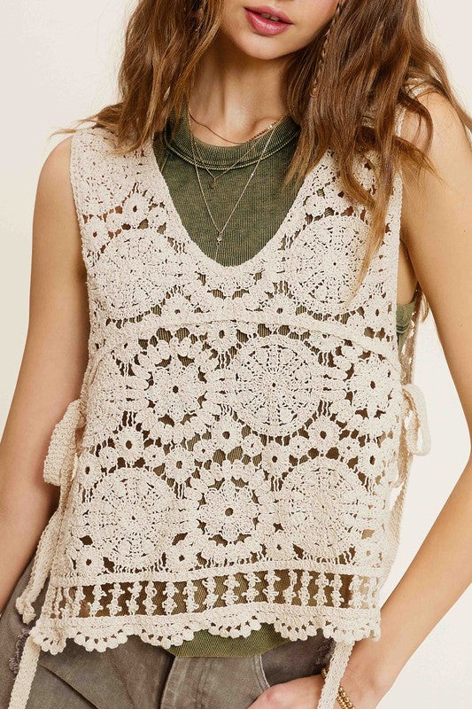 Zoe Detailed Crochet Vest Top