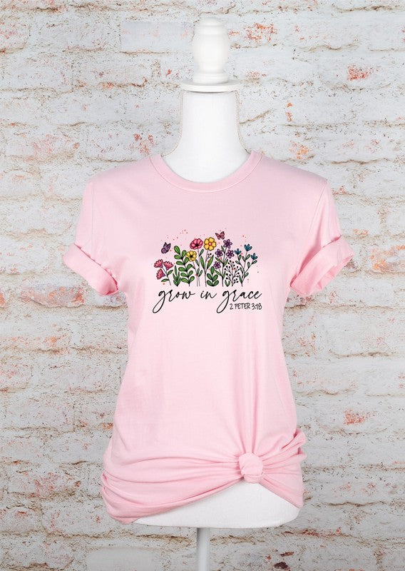 Grow in Grace Flower Graphic Tee