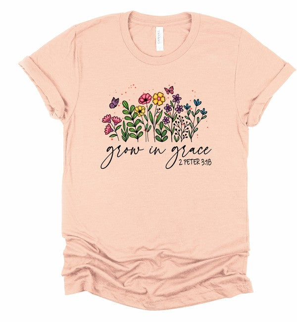 Grow in Grace Flower Graphic Tee