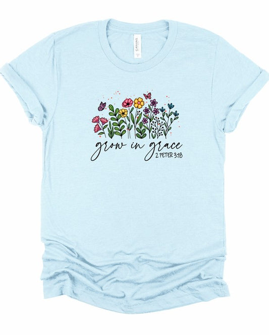 Grow in Grace Flower Graphic Tee
